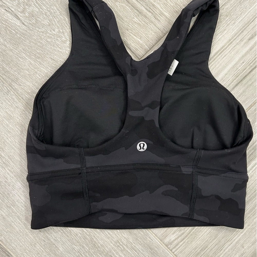 Lululemon Black Camo Wunder Train Bra Size 4 - Picture 2 of 4